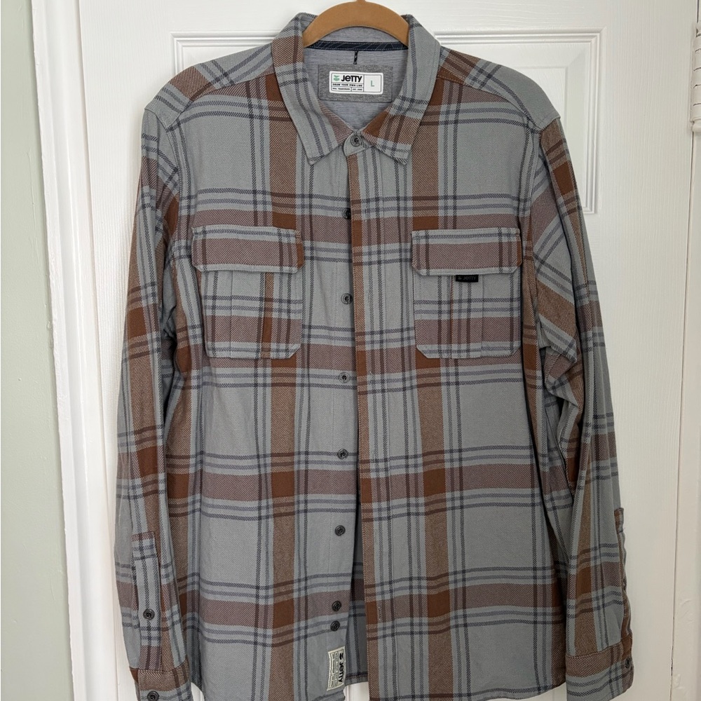 Jetty Gray/Brown Flannel Shirt